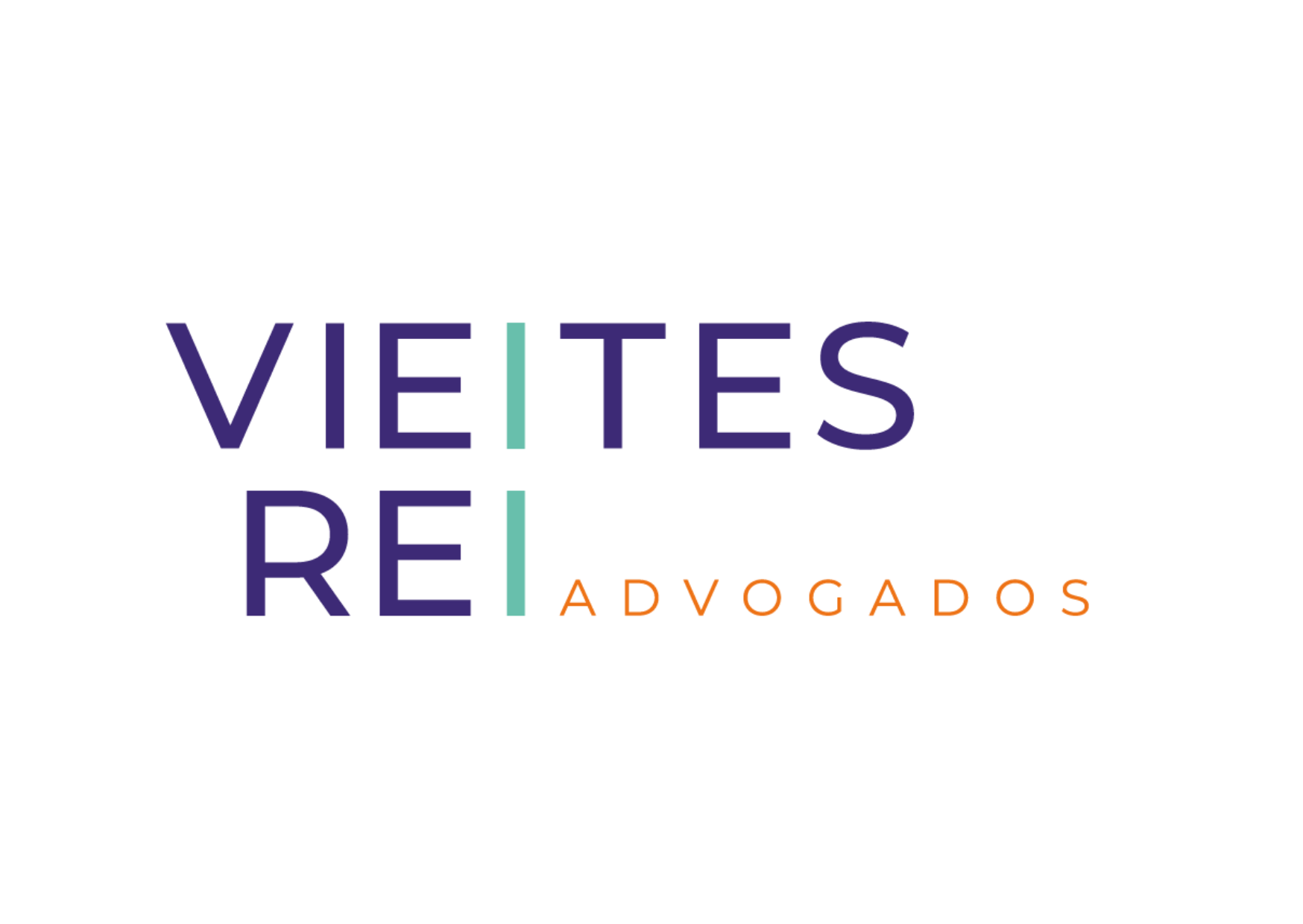 logo da Vieites Rei Advogados na cor roxa e laranja